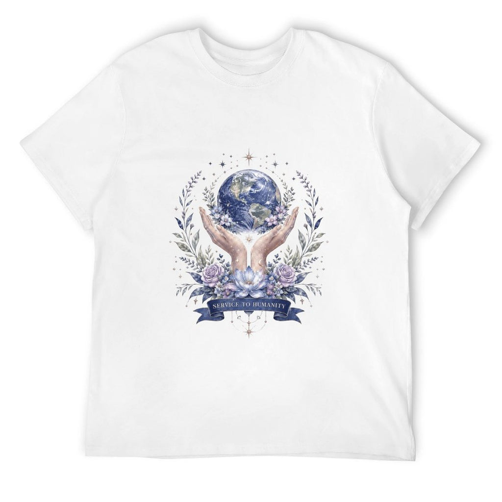 Service to Humanity Earth & Floral Graphic T-Shirt