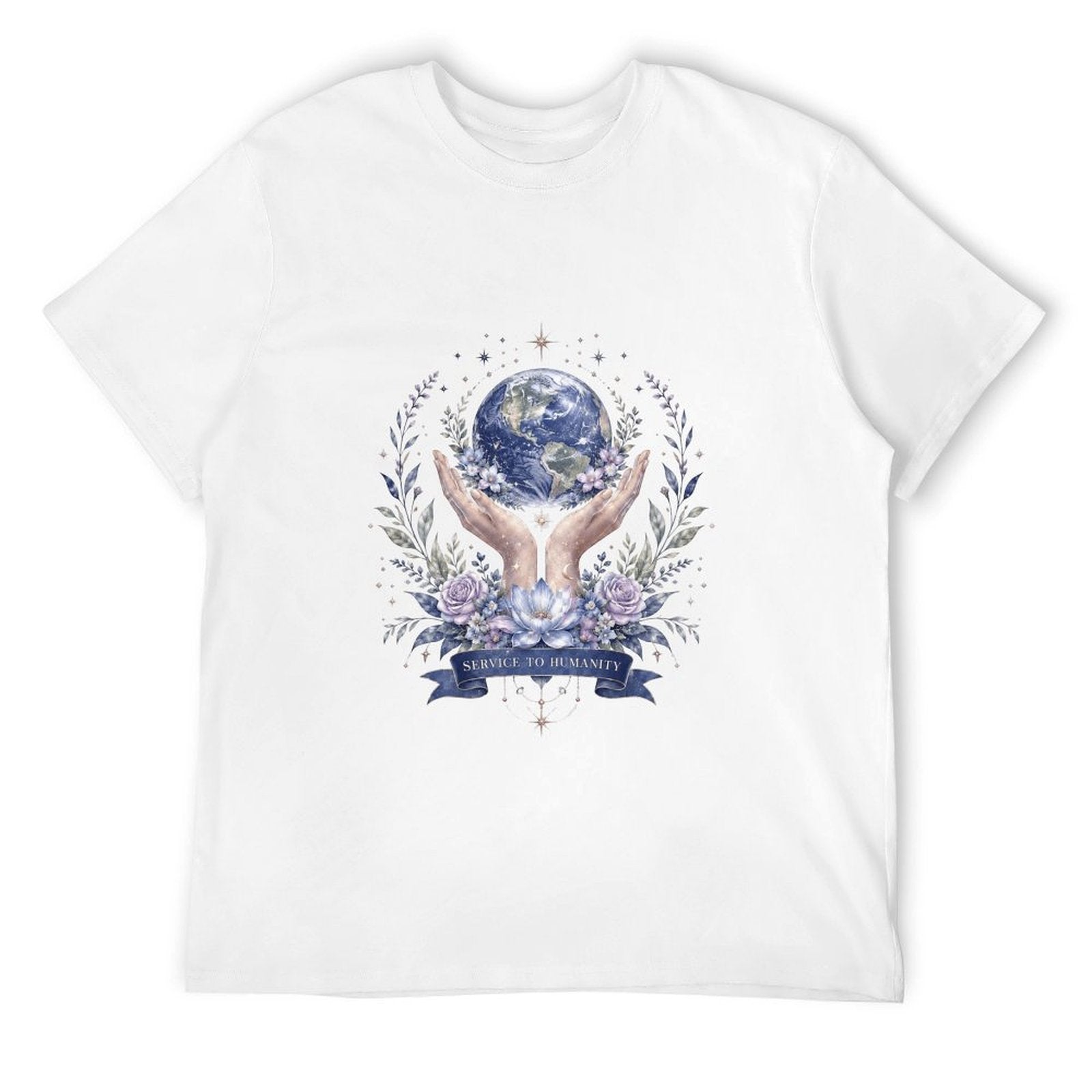 Service to Humanity Earth & Floral Graphic T-Shirt
