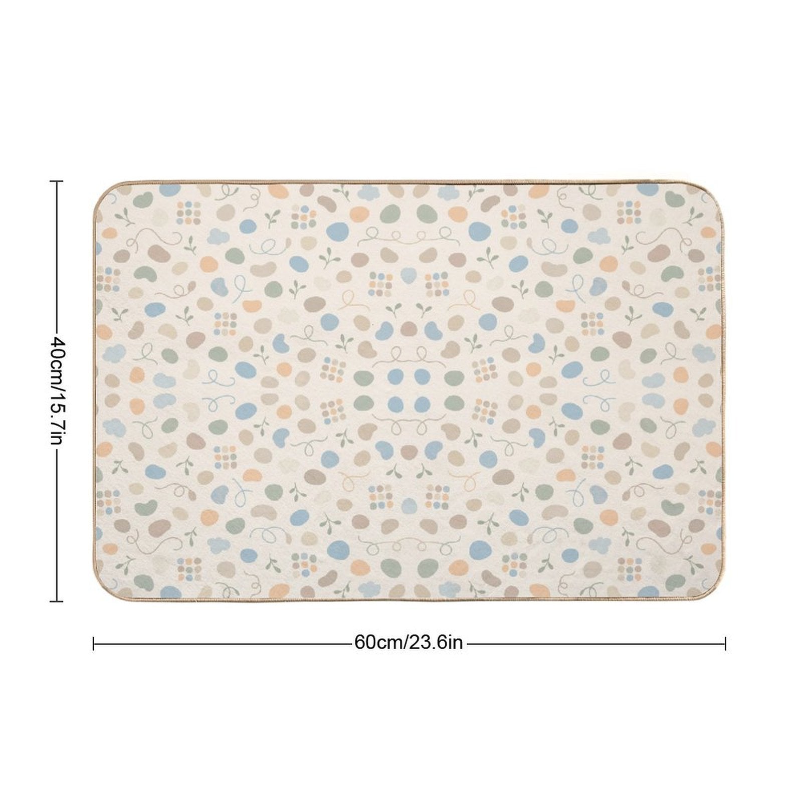 Pastel Abstract Botanical Non-Slip Floor Mat – 40 × 60 cm