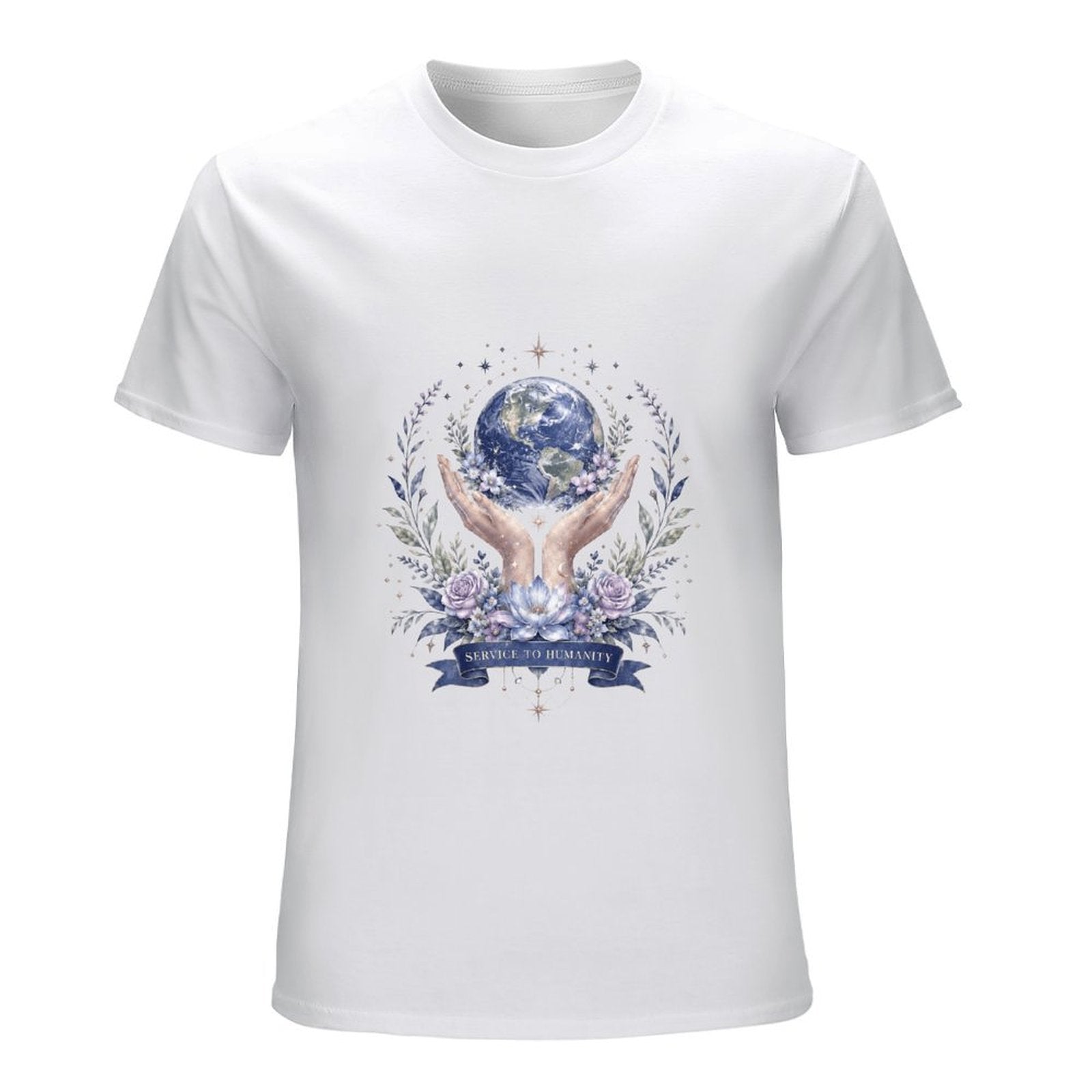 Service to Humanity Earth & Floral Graphic T-Shirt