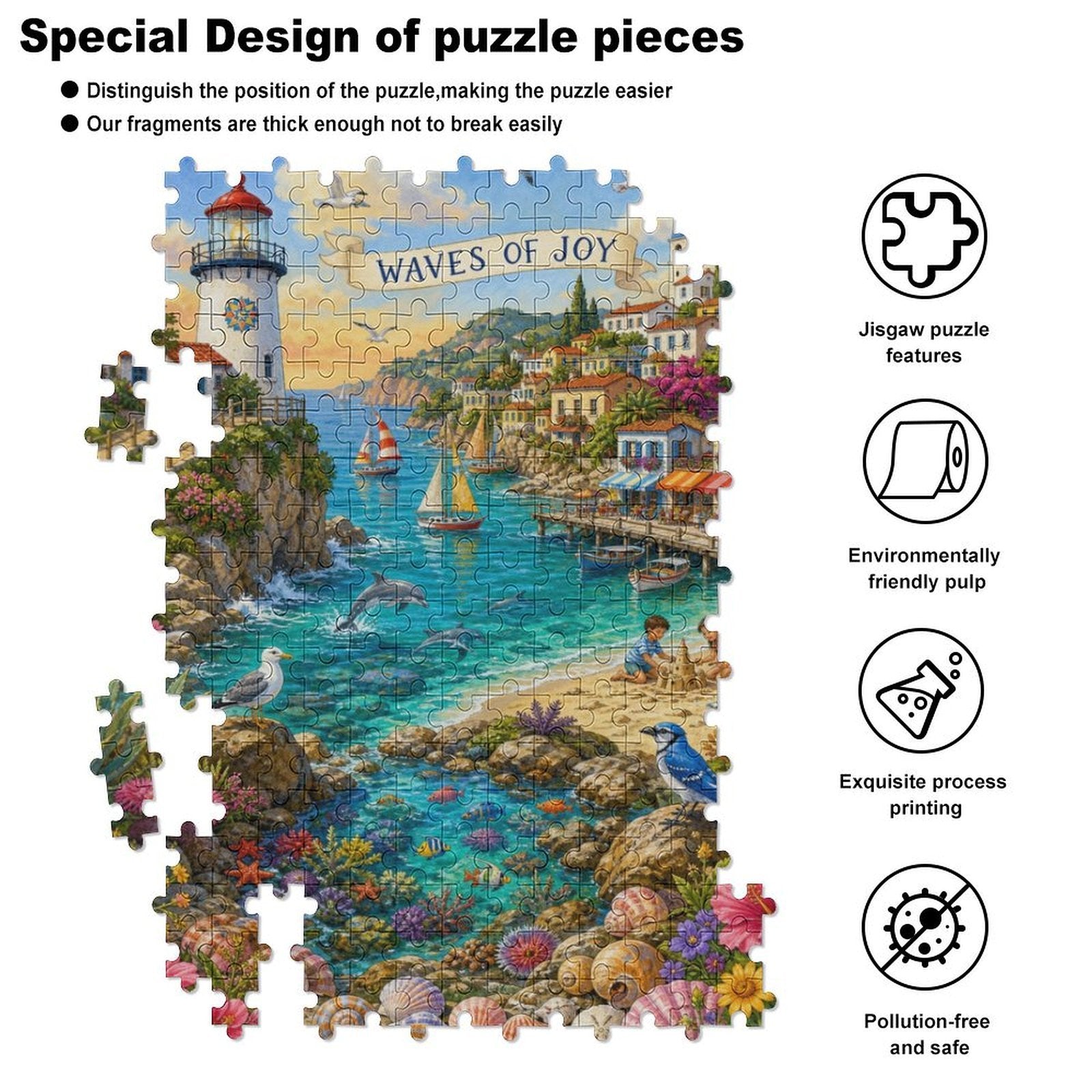 Premium Paper Jigsaw Puzzle – 300/1000 Piece Precision-Cut Puzzle with Gift Box & Reference Image