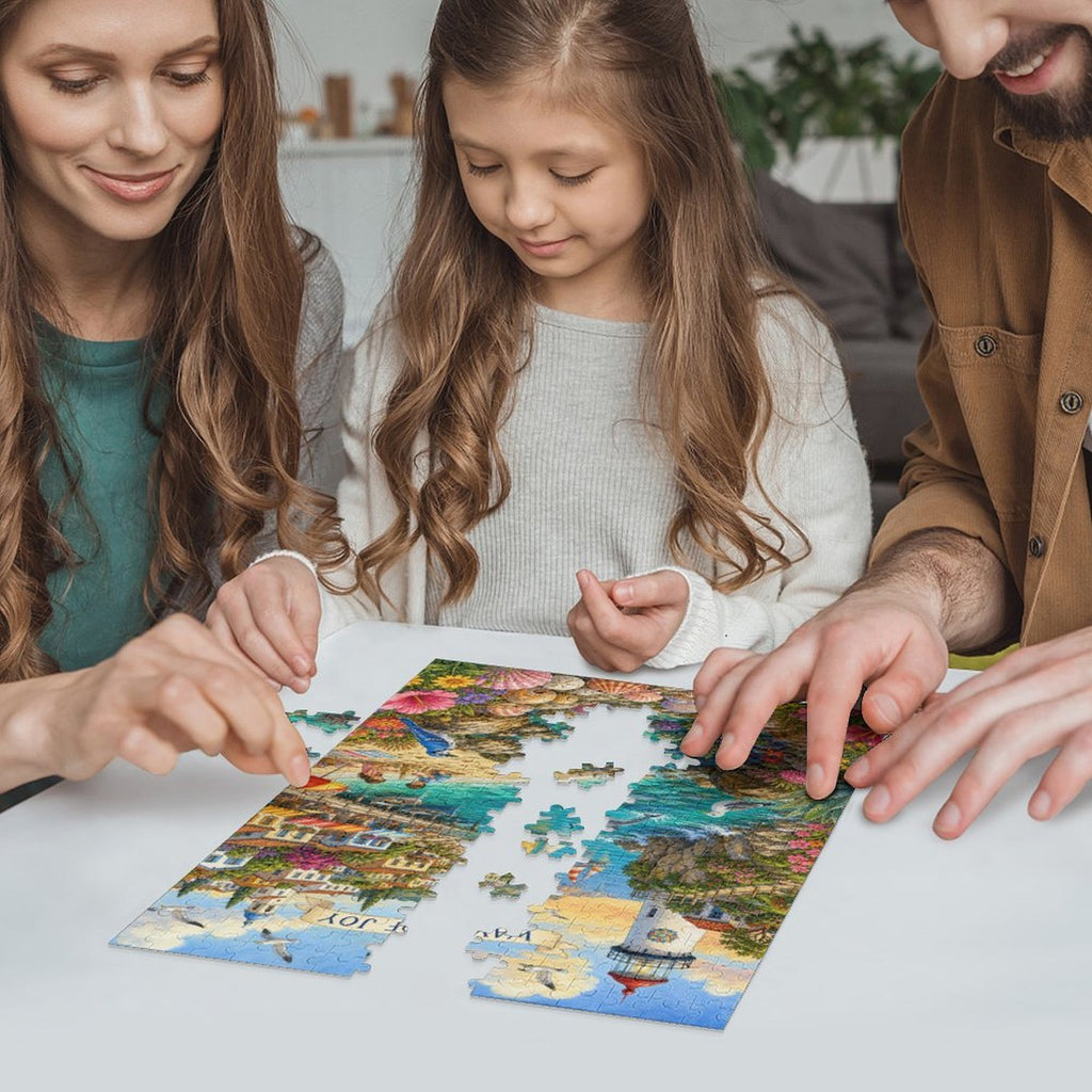 Premium Paper Jigsaw Puzzle – 300/1000 Piece Precision-Cut Puzzle with Gift Box & Reference Image