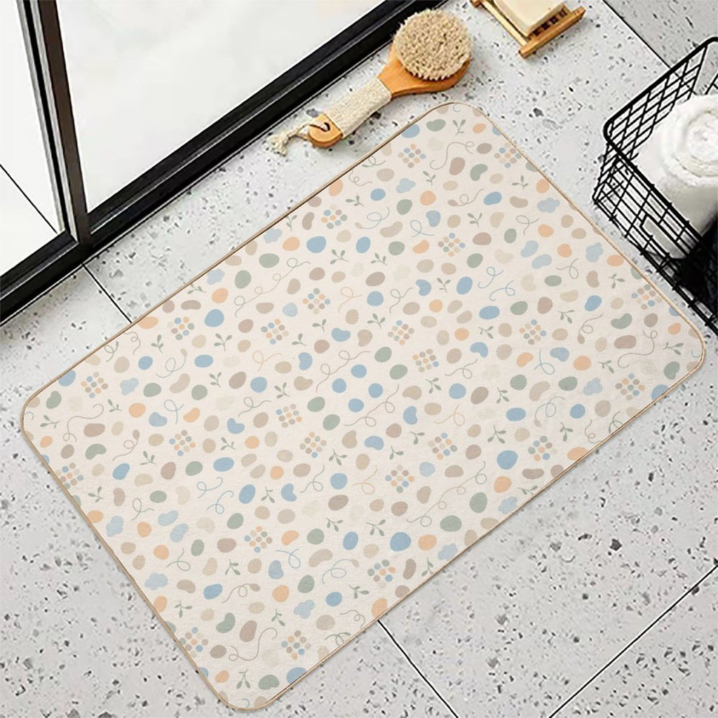 Pastel Abstract Botanical Non-Slip Floor Mat – 40 × 60 cm