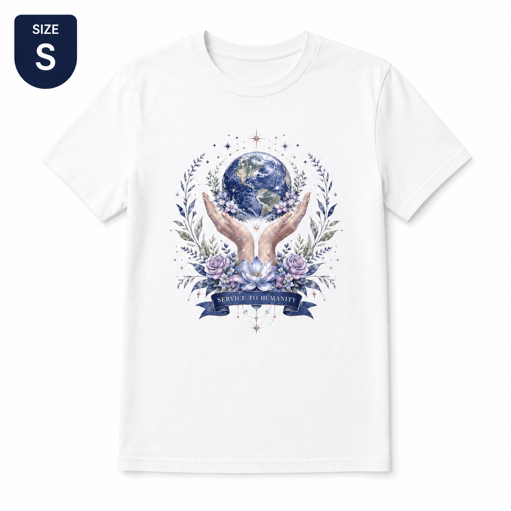 Service to Humanity Earth & Floral Graphic T-Shirt