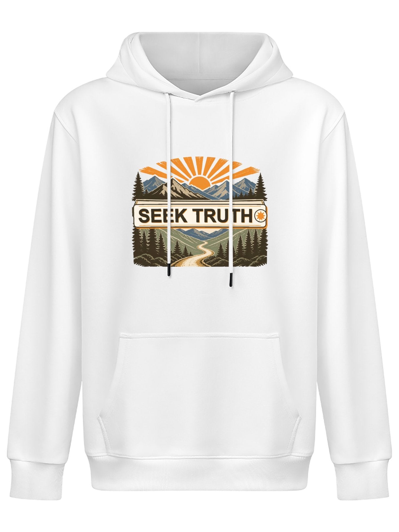 Seek Truth Mountain Sunrise 280GSM Graphic Hoodie – Unisex Pullover Sweatshirt